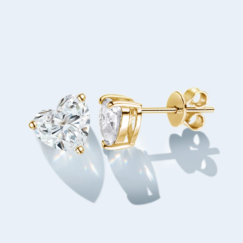 Lab Created Diamond Stud Gold Earrings