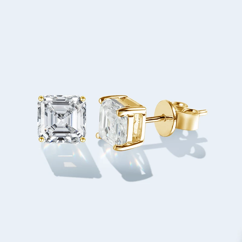 Lab Created Diamond Stud Gold Earrings